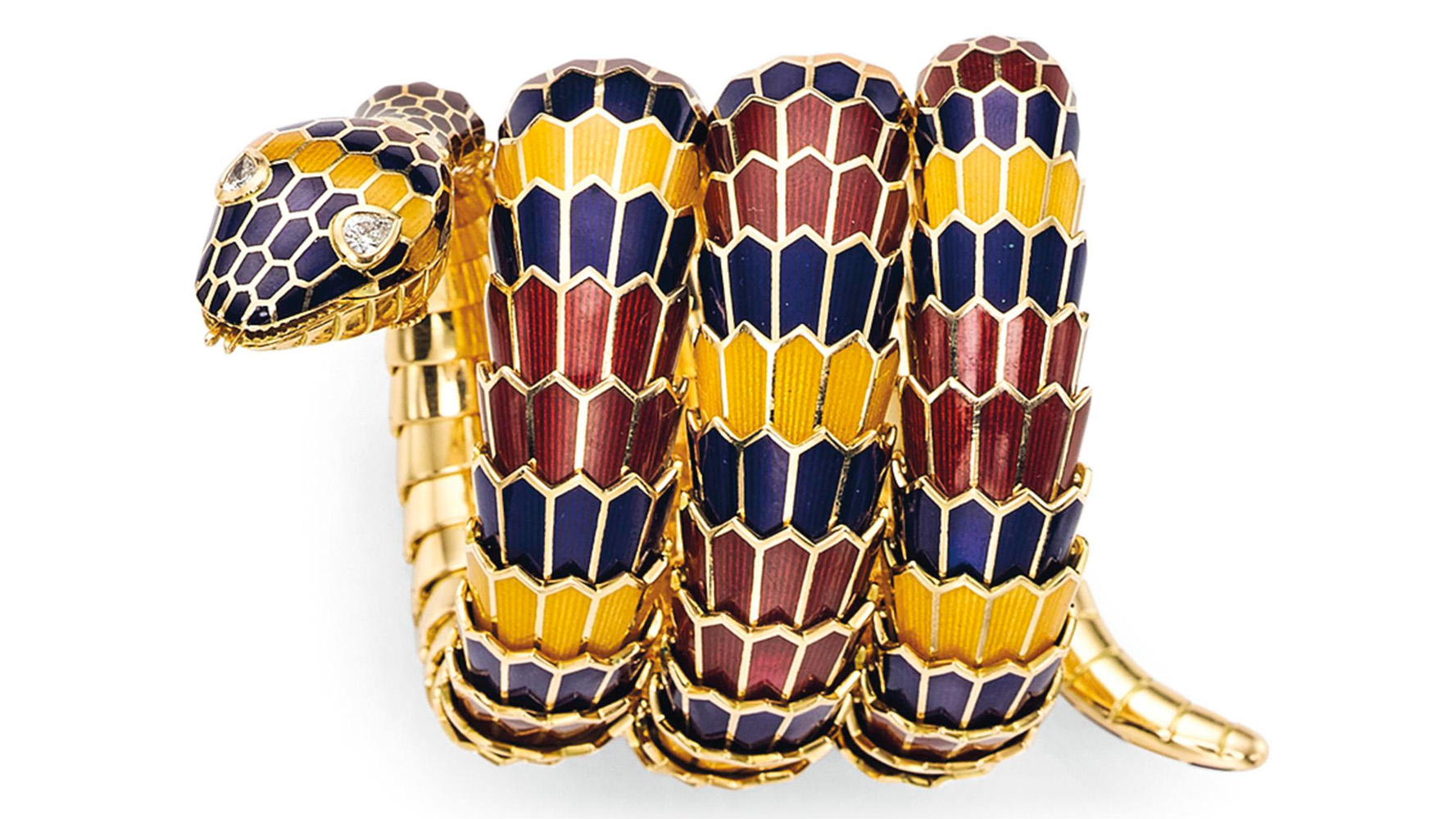 Enamel and Diamond Bulgari Serpenti Watch c. 1970s (Courtesy of Christie's Auction House)