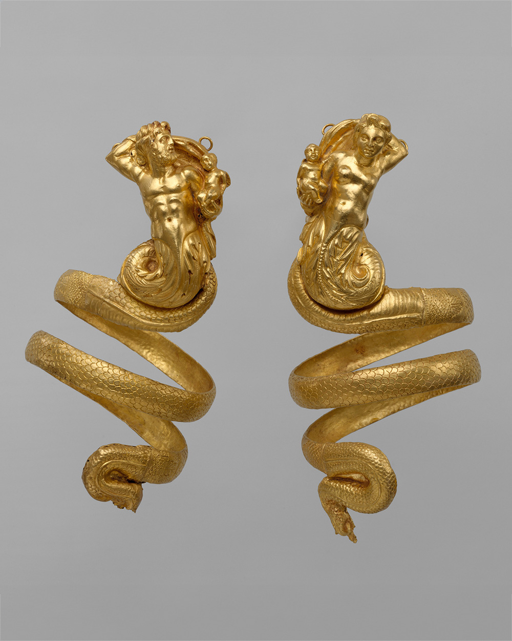 Pair of Gold Serpentine Armbands, Greek, ca. 200 BCE. (Courtesy of The Metropolitan Museum of Art)