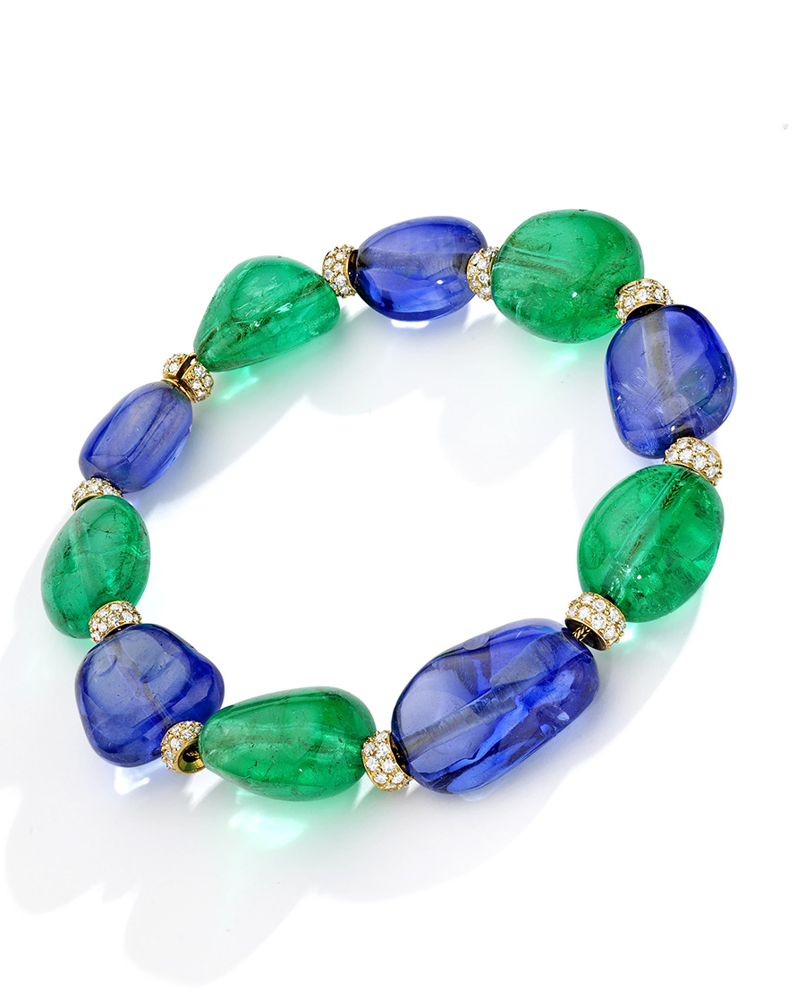 Happy Rockefeller's Van Cleef & Arpels Sapphire and Emerald Bracelet with Diamonds