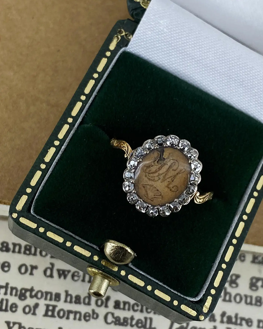 Mourning jewelry: Diamond Momento Mori ring, circa 1768, $3,180, 1stdibs.com