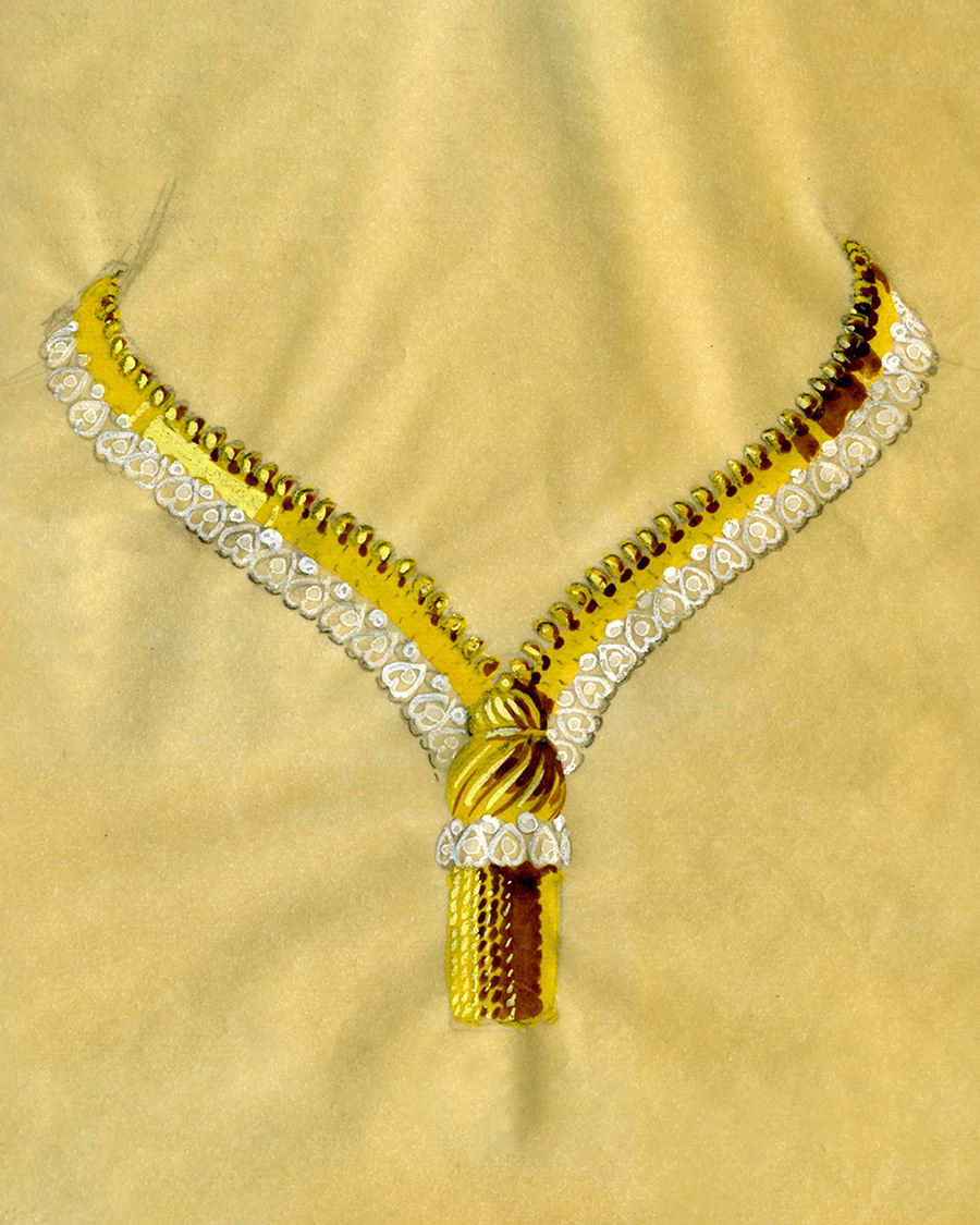 Design of the first Van Cleef & Arpels Zip Necklace created in 1950 from the Van Cleef & Arpels Archives