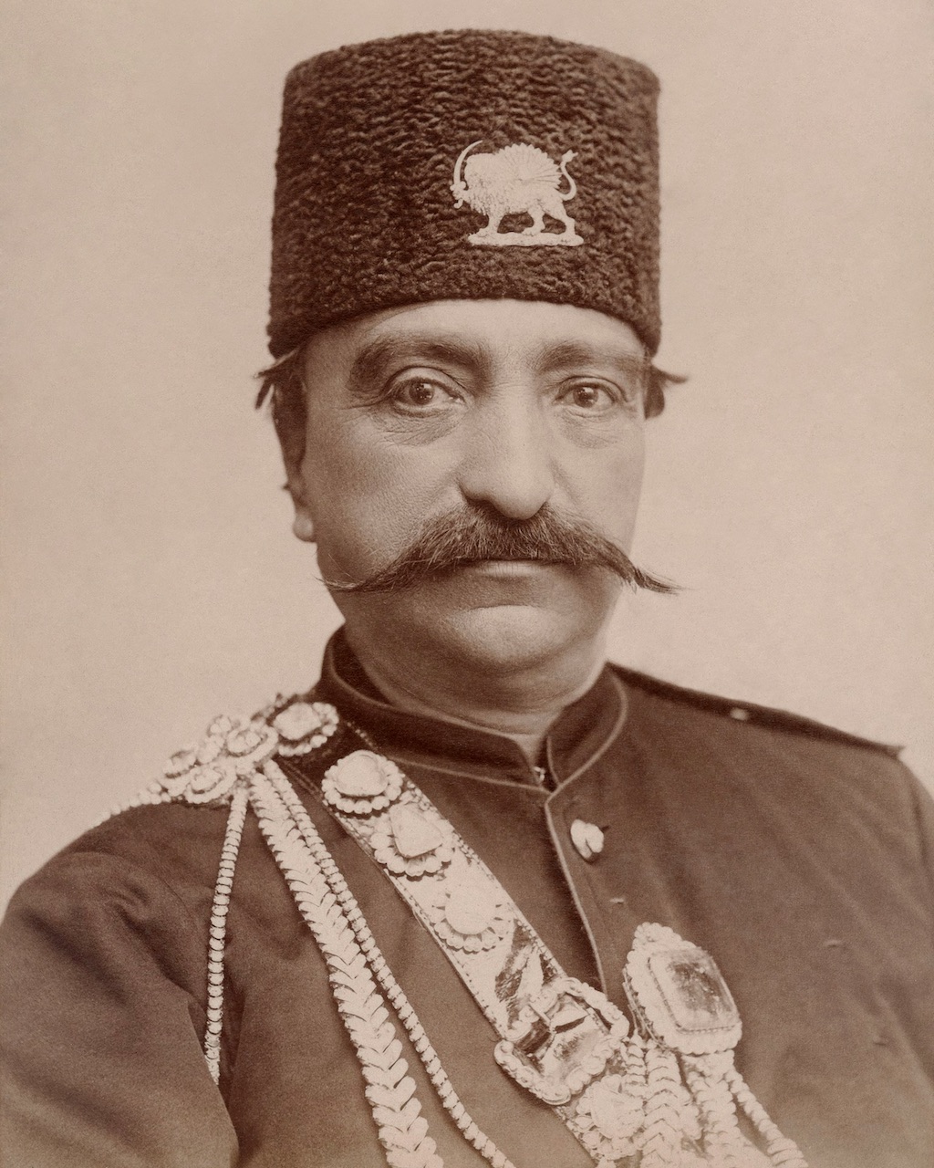 Photograph of Naser al-Din Shah Qajar, Shah of Persia. 
