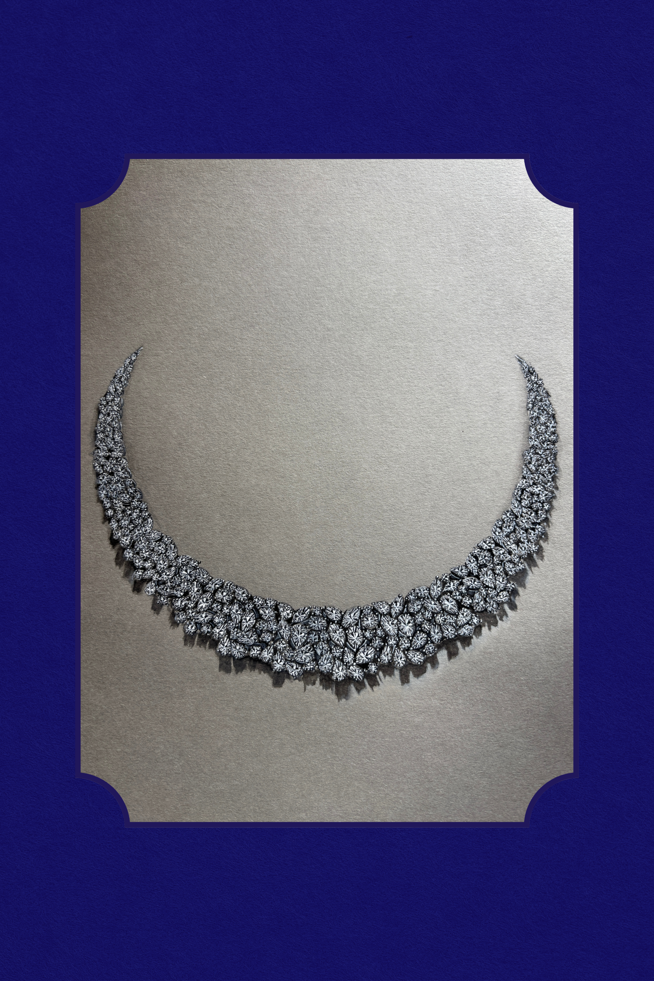 Natural diamond jewellery necklace illustrations