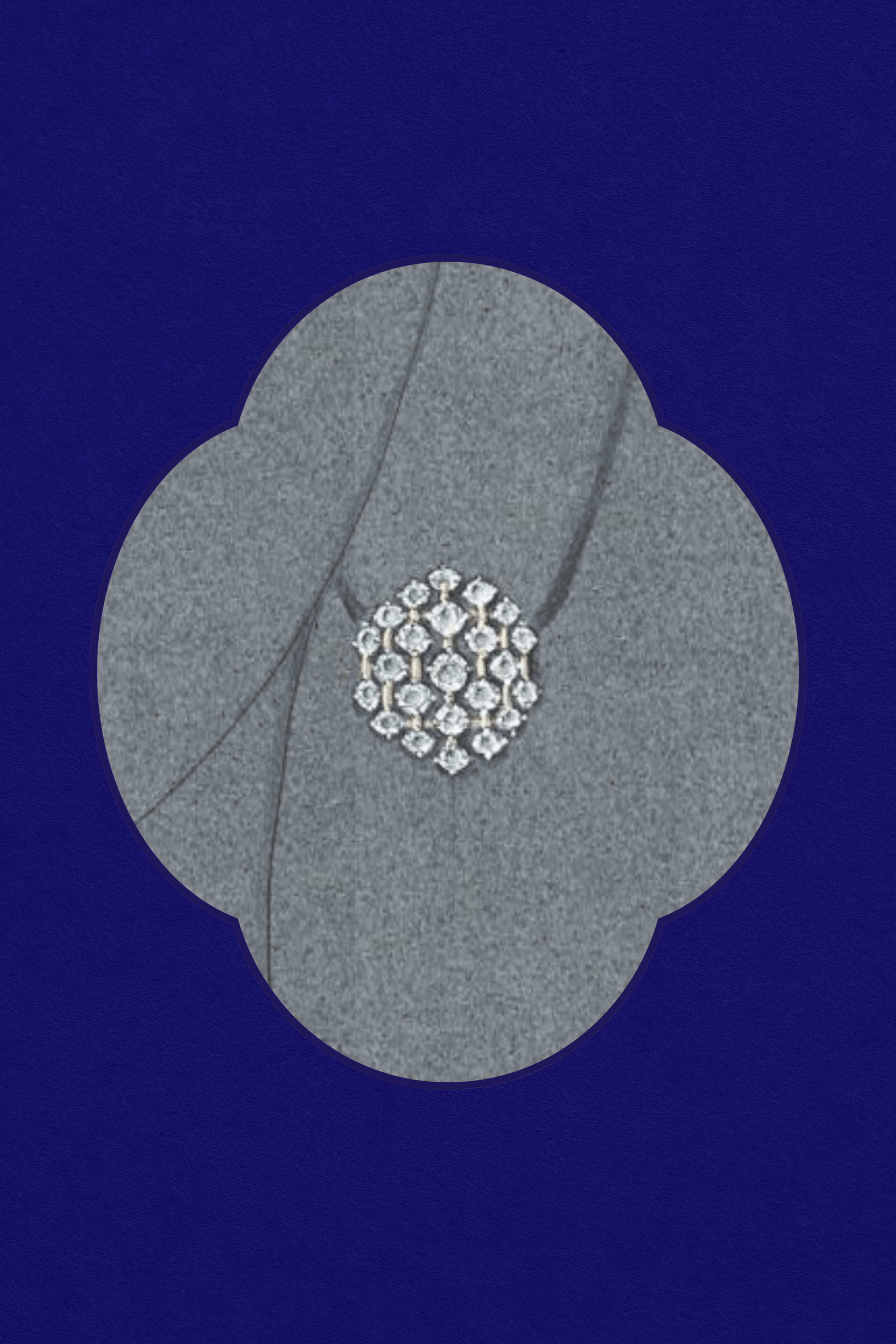 Silver natural diamond cluster stud earrings