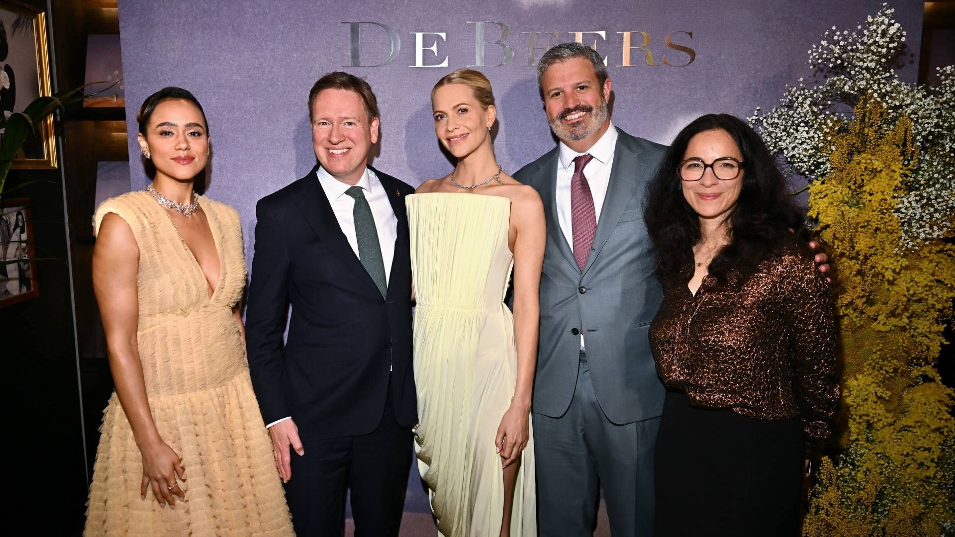 Nathalie Emmanuel, Al Cook, Poppy Delevingne, Quig Bruning and Lynn Serfaty at the De Beer's A Diamond is Forever event