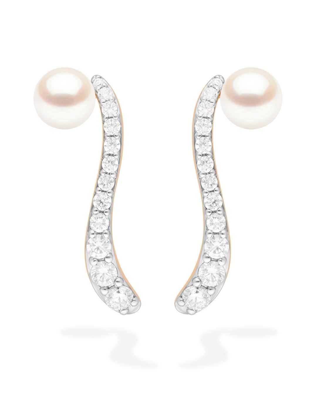 Paris Fashion Week: Marie Mas 18K rose gold Ray earrings with diamonds and Akoya pearls. (Courtesy of Marie Mas)