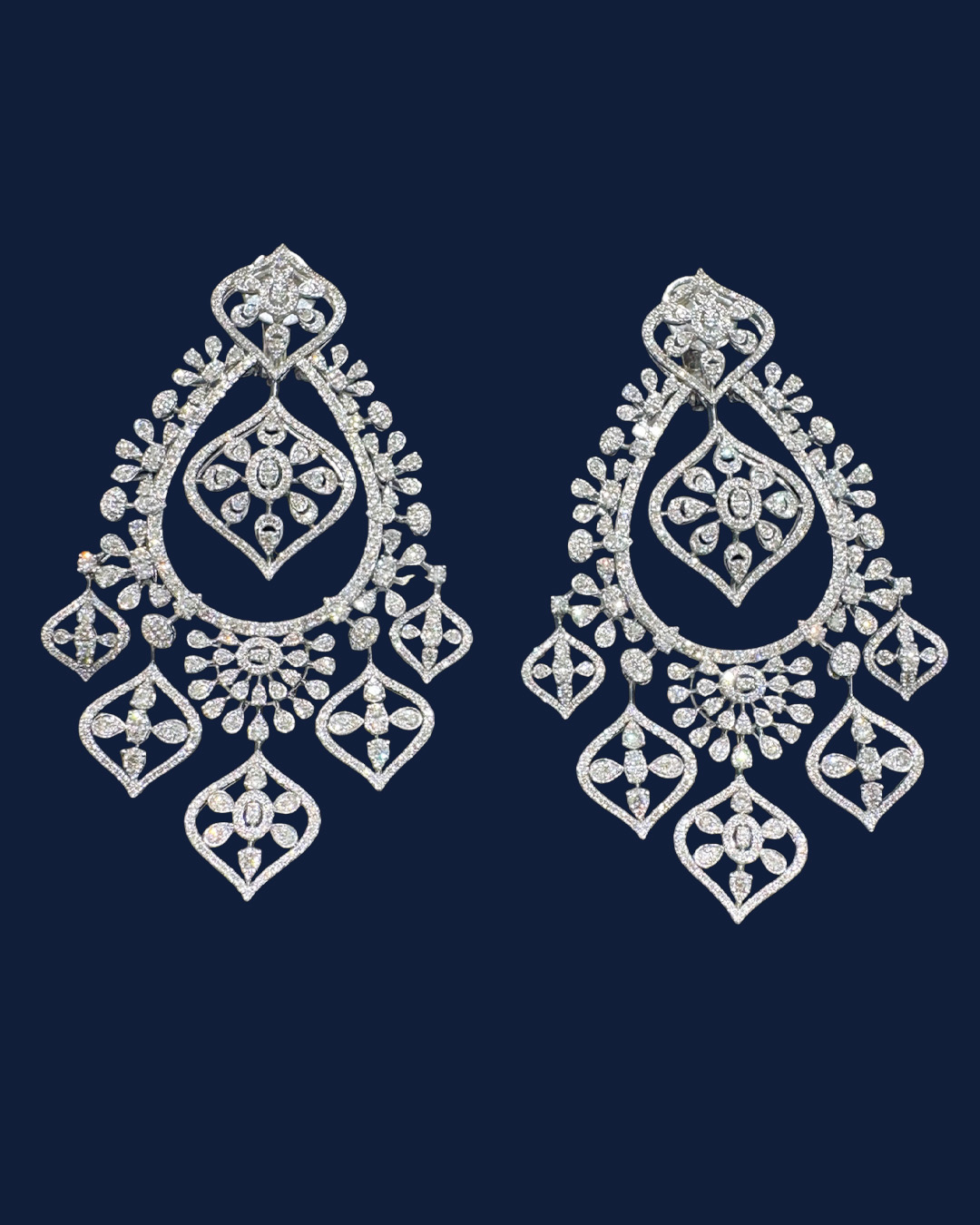 Traditional diamond chandbali earrings