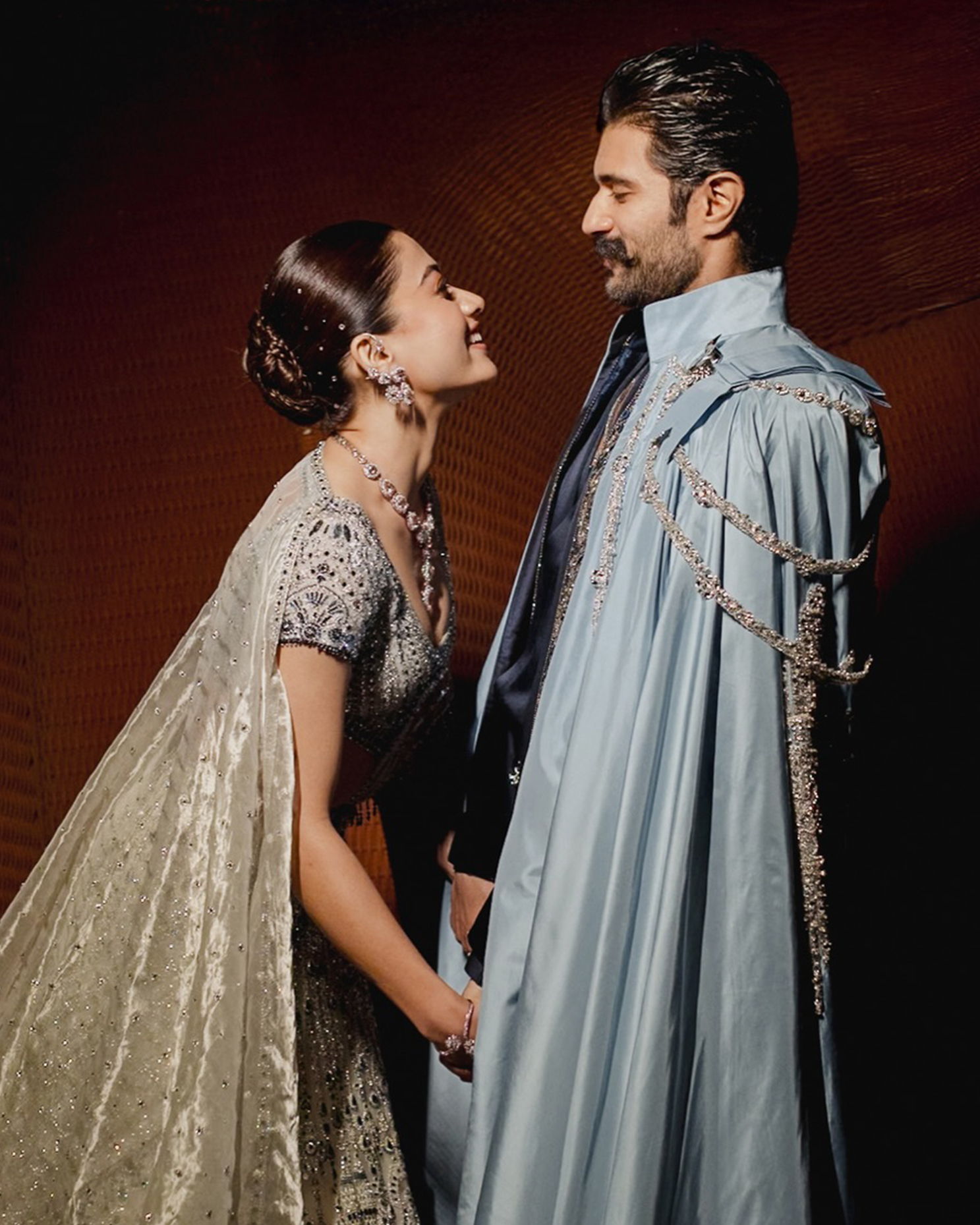 Diamond earrings worn by Rashmika Mandanna