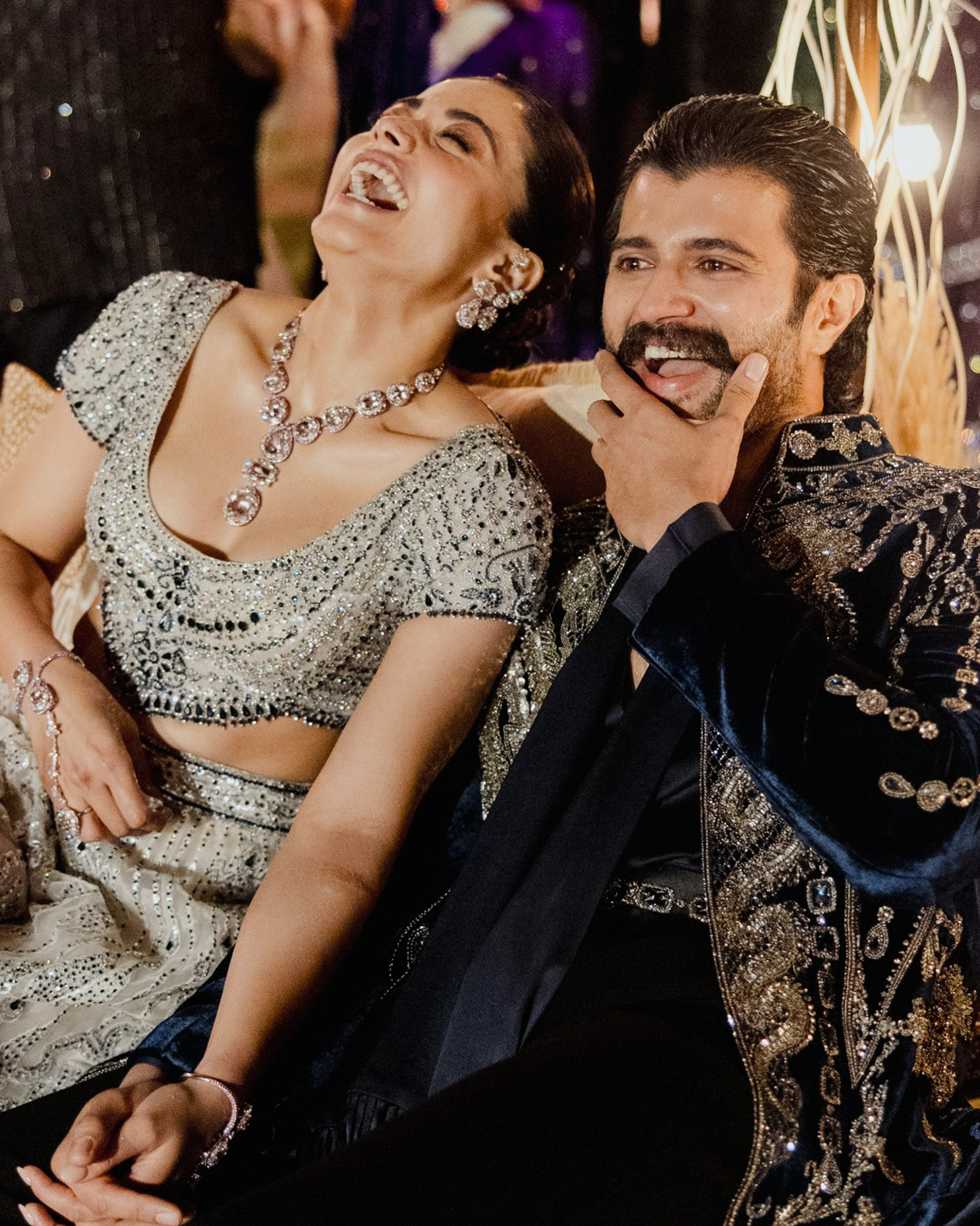 Diamond cuff earrings for sangeet night