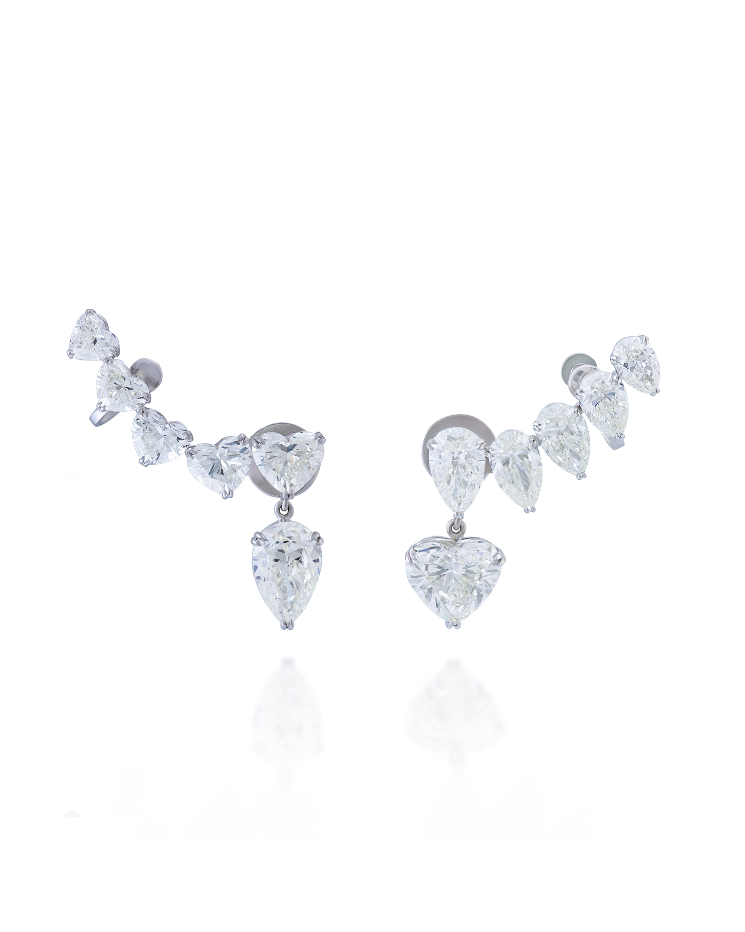 Diamond ear cuff with spaced stone detailing