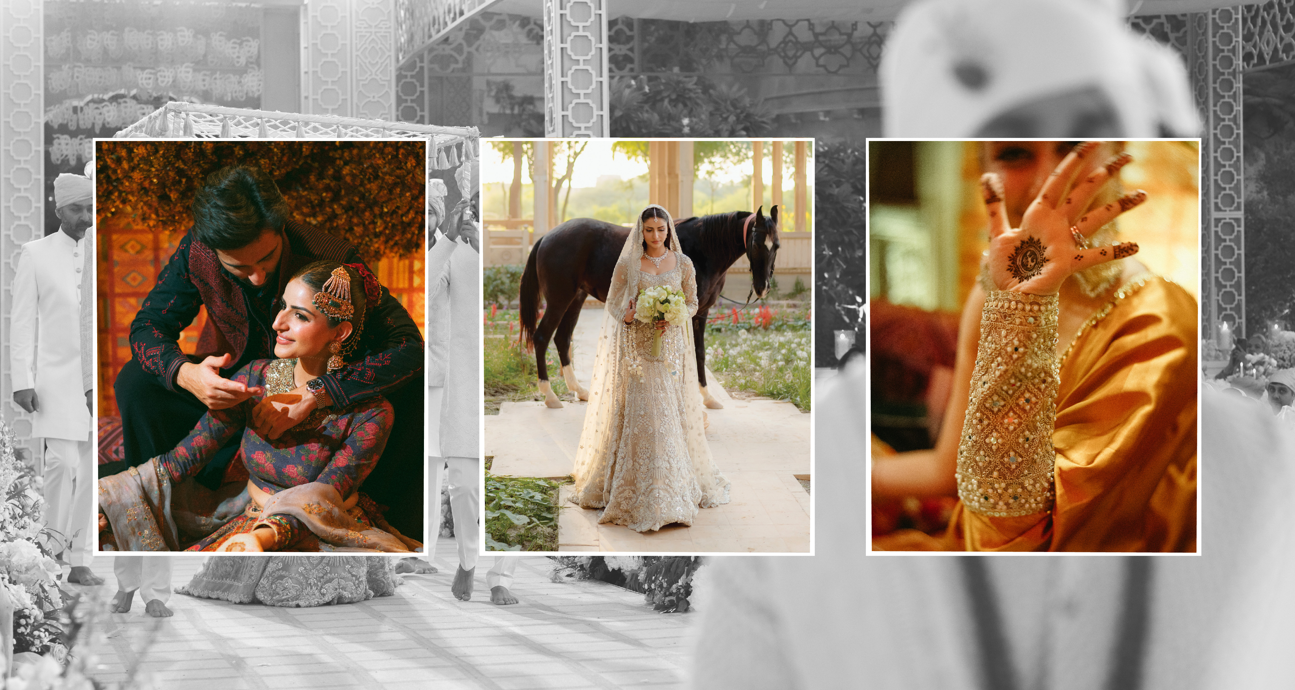 Modern natural diamonds at Amreen Sandhu’s traditional wedding