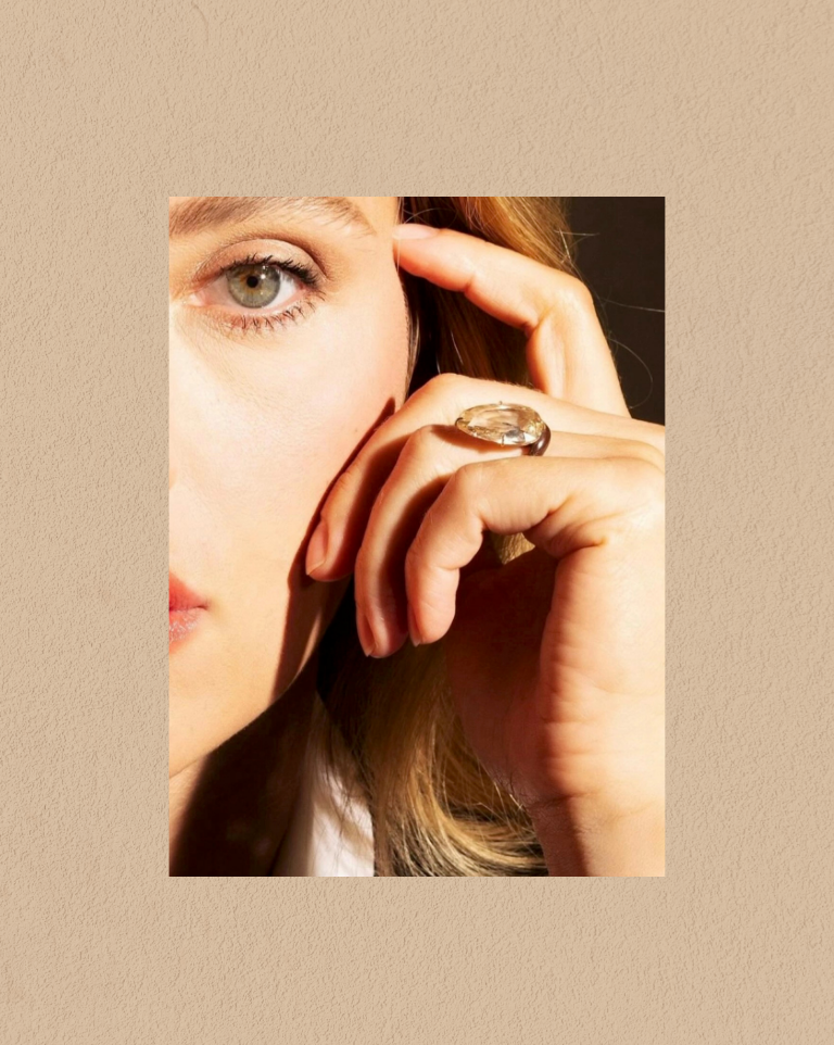 11-carat light brown diamond engagement ring