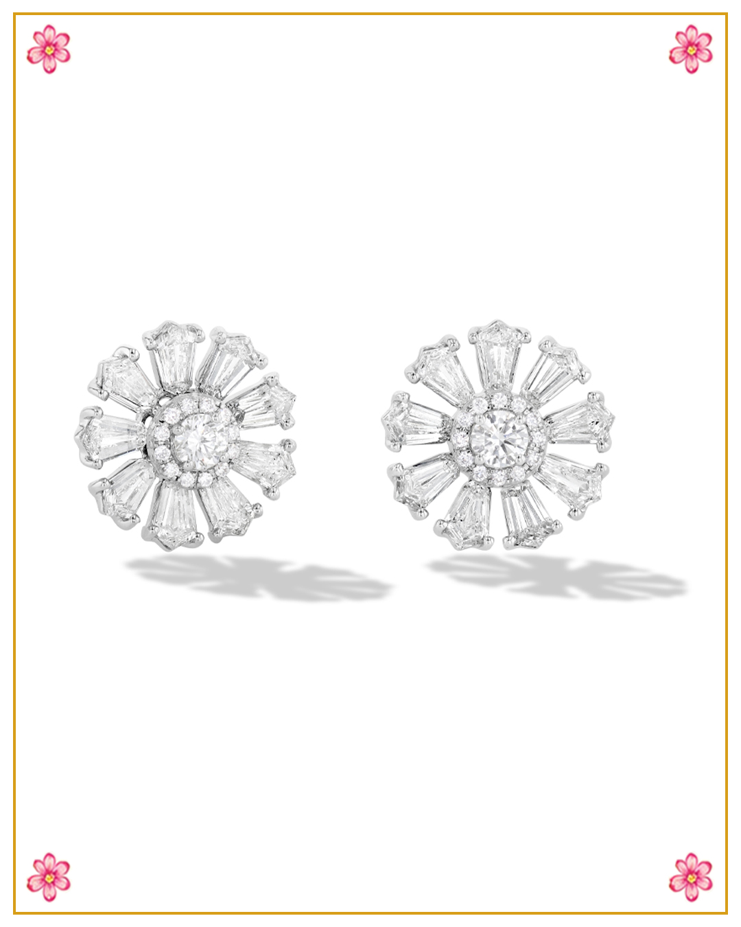 Designer diamond stud earrings