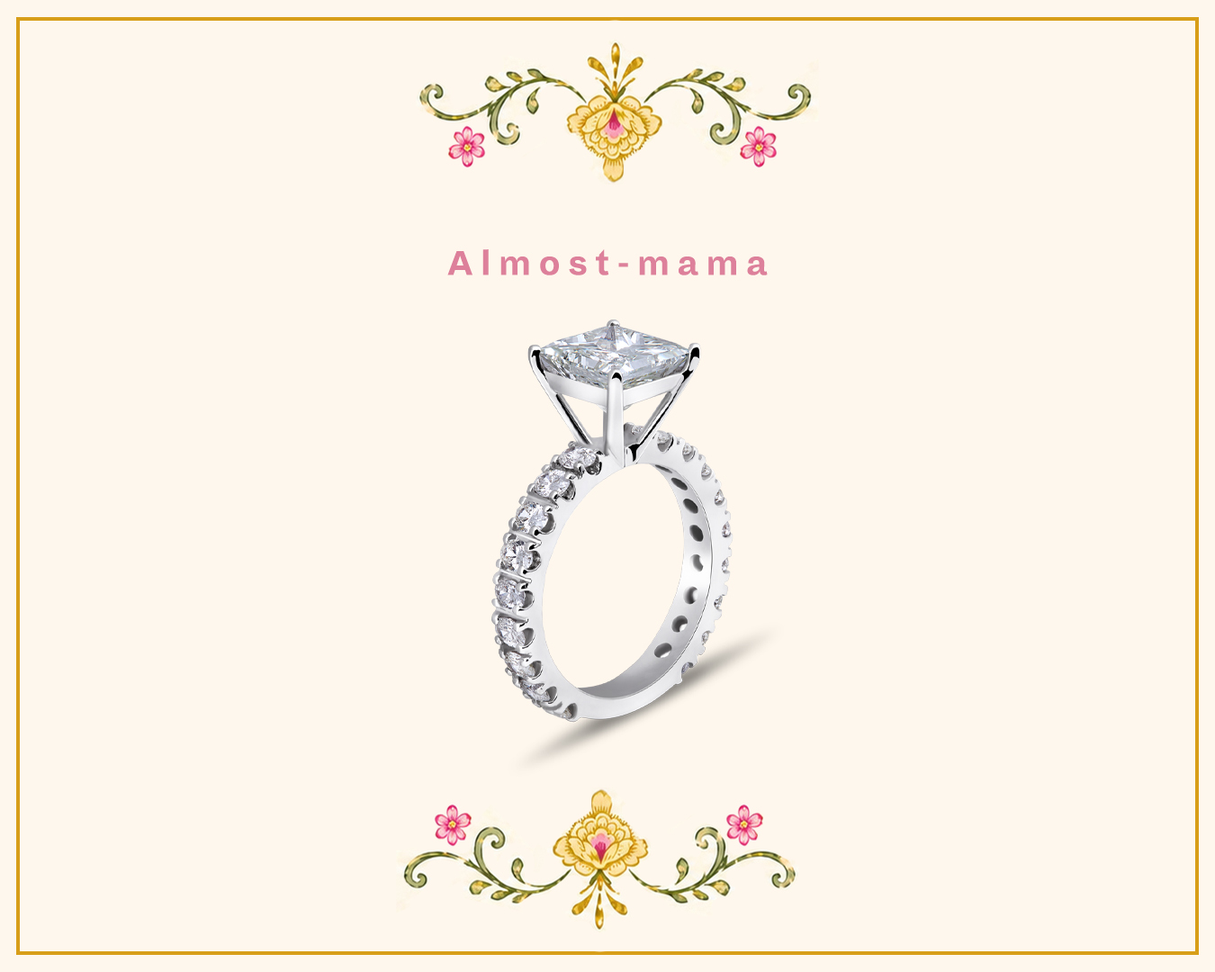 Natural Diamond ring for mothers