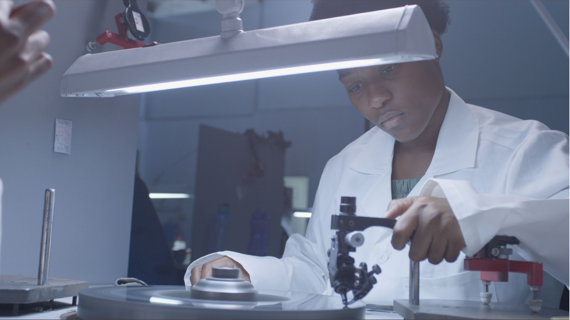 A Botswanamark artisan polishing diamonds in Botswana