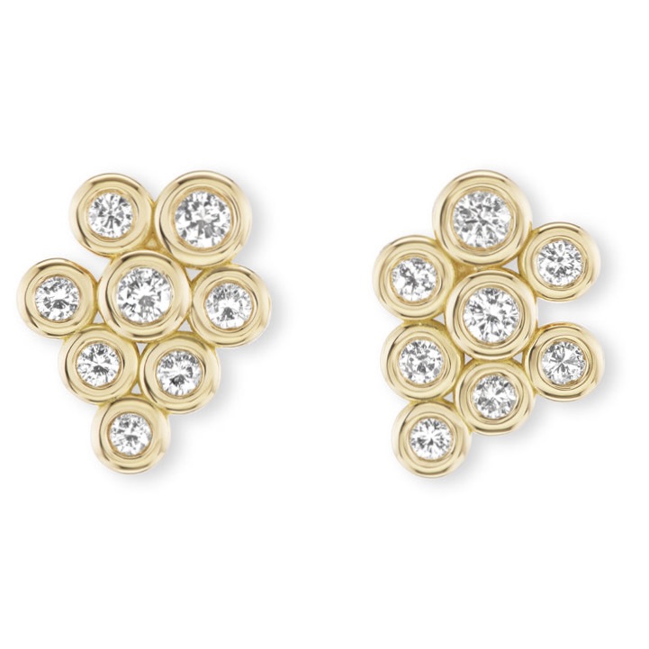 Brent Neale Pillow Collection Cluster Pillow Studs with Round Diamonds, brentneale.com
