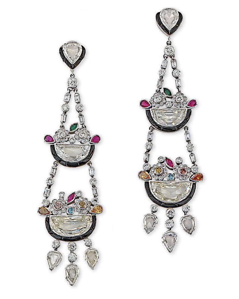 Nicole Kidman Wore A Pair of Natural Diamond and Gem-Set Ear Pendants (Courtesy of Christies Auction House) 