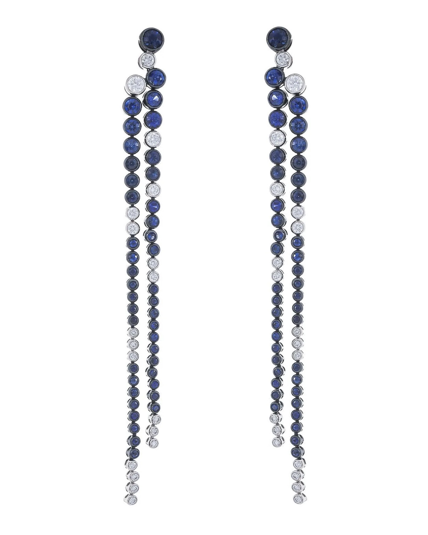 zendaya Stéfère Diamond Sapphire Long Line Earrings, $19,510, marissacollections.com