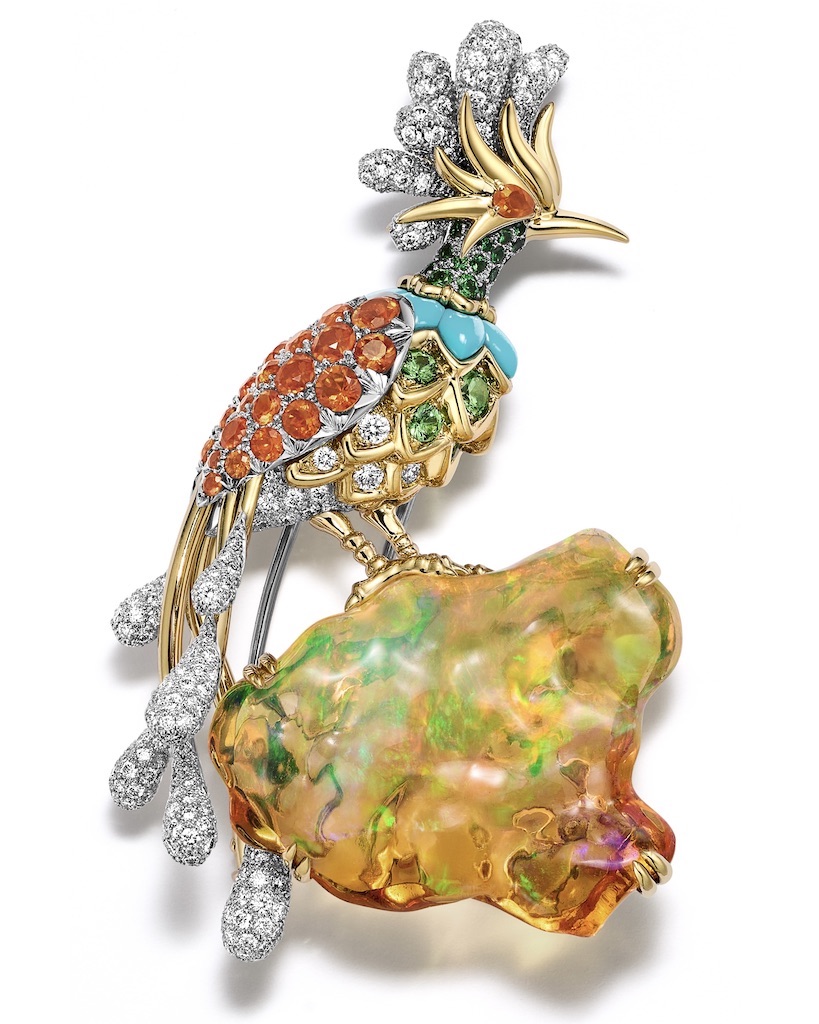 Paradise Bird Brooch from the Tiffany & Co. Blue Book 2026: Hidden Garden high jewelry collection (Courtesy of Tiffany & Co.)