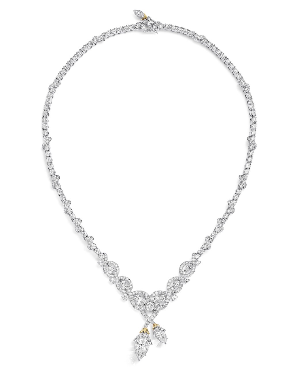 Diamond Twin Bud Pendant Necklace from the Tiffany & Co. Blue Book 2026: Hidden Garden collection (Courtesy of Tiffany & Co.)