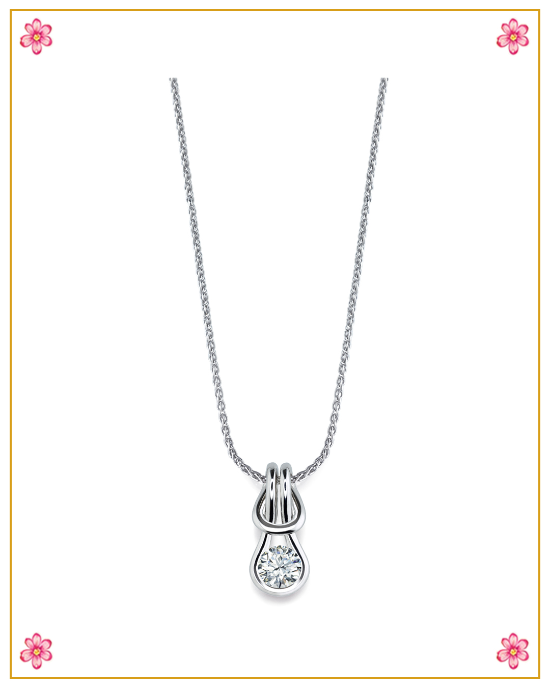 Natural diamond pendant