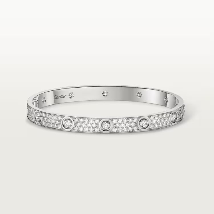 Cartier LOVE bracelet with diamonds. (Courtesy of Cartier)