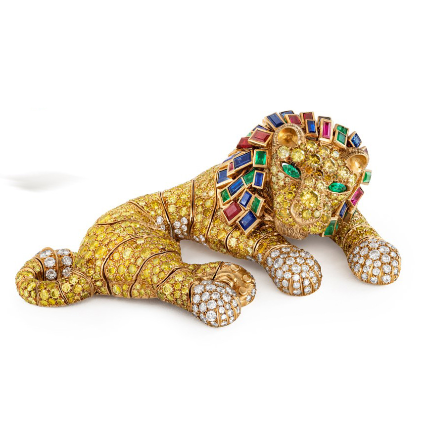 René Boivin Multi-Gem Lion Brooch (Courtesy of Christie's Auction House)