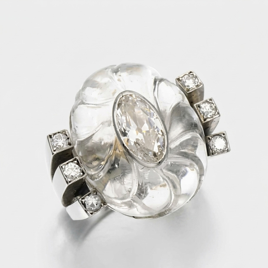 René Boivin Rock Crystal and Diamond Ring (Courtesy of Christie's Auction House)