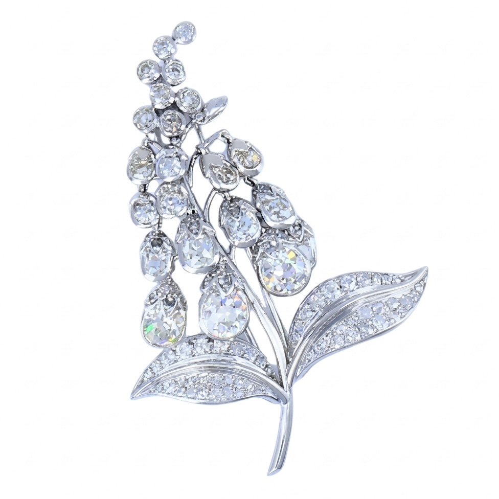René Boivin Lilly of the Valley diamond brooch