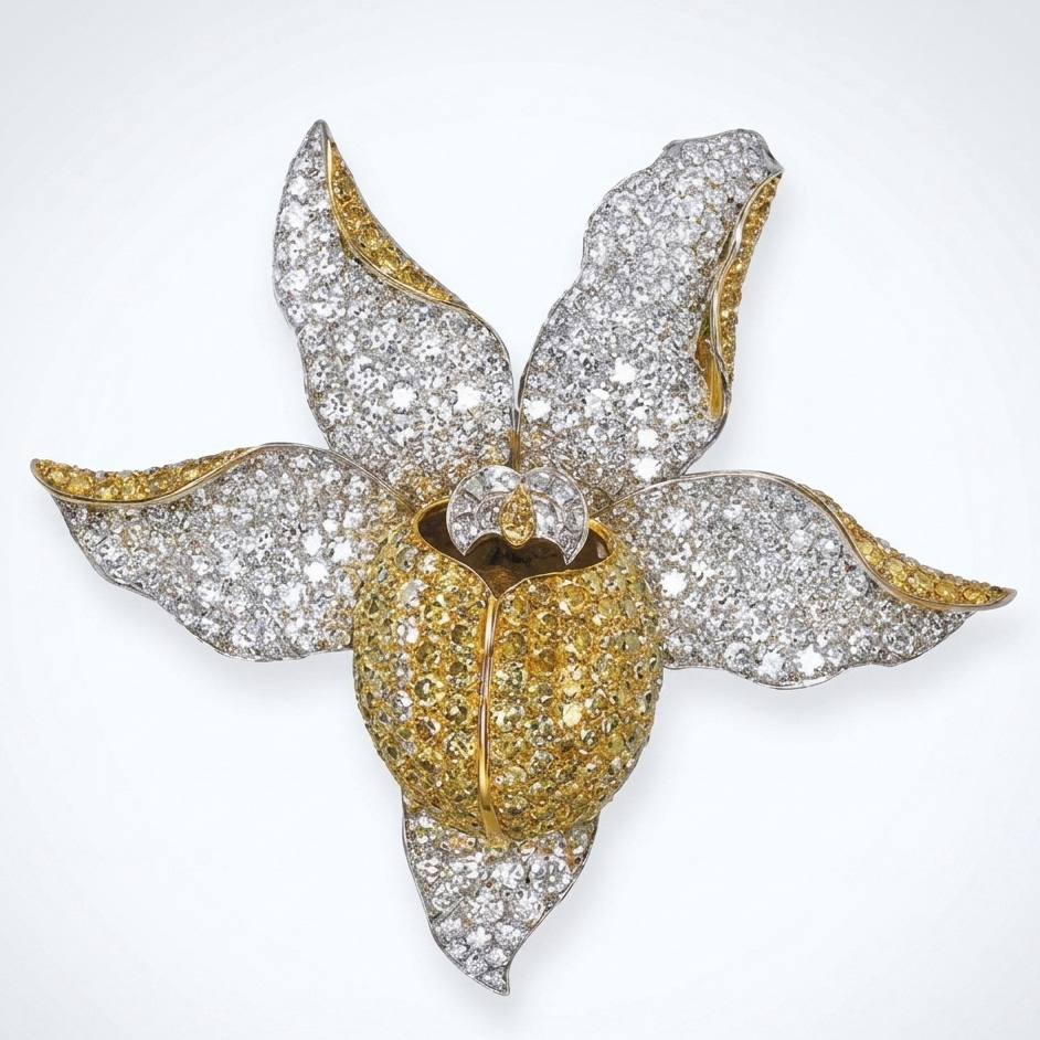 René Boivin Orchid Diamond Brooch (Courtesy of Christie's Auction House)