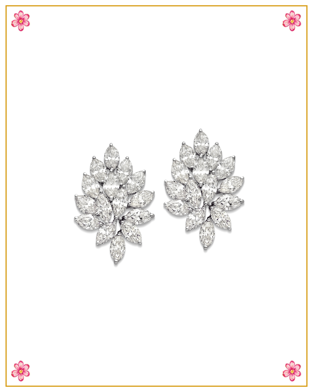 Unique diamond setting earring