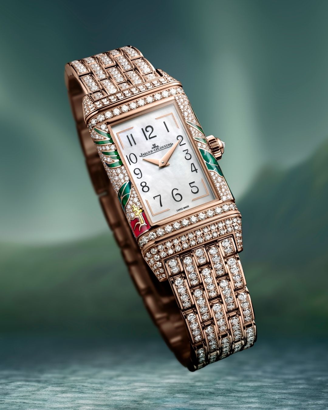 Jaeger Le-Coultre Reverso One 'Hibiscus Rosa' Diamond Watch