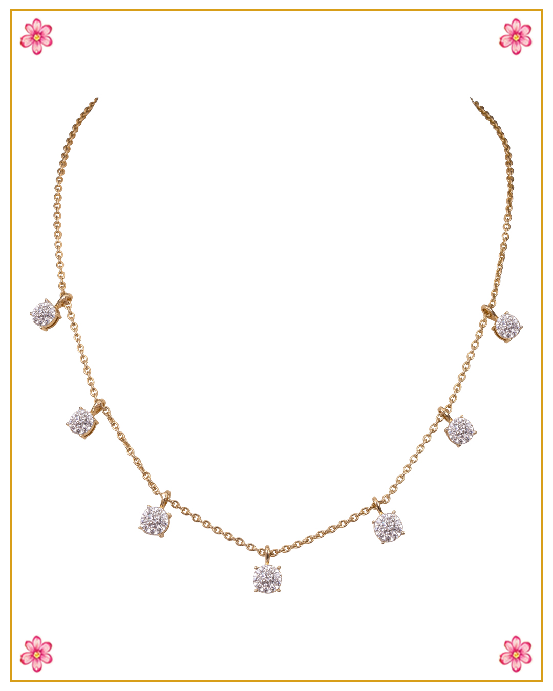 Natural Diamond Charm Necklace