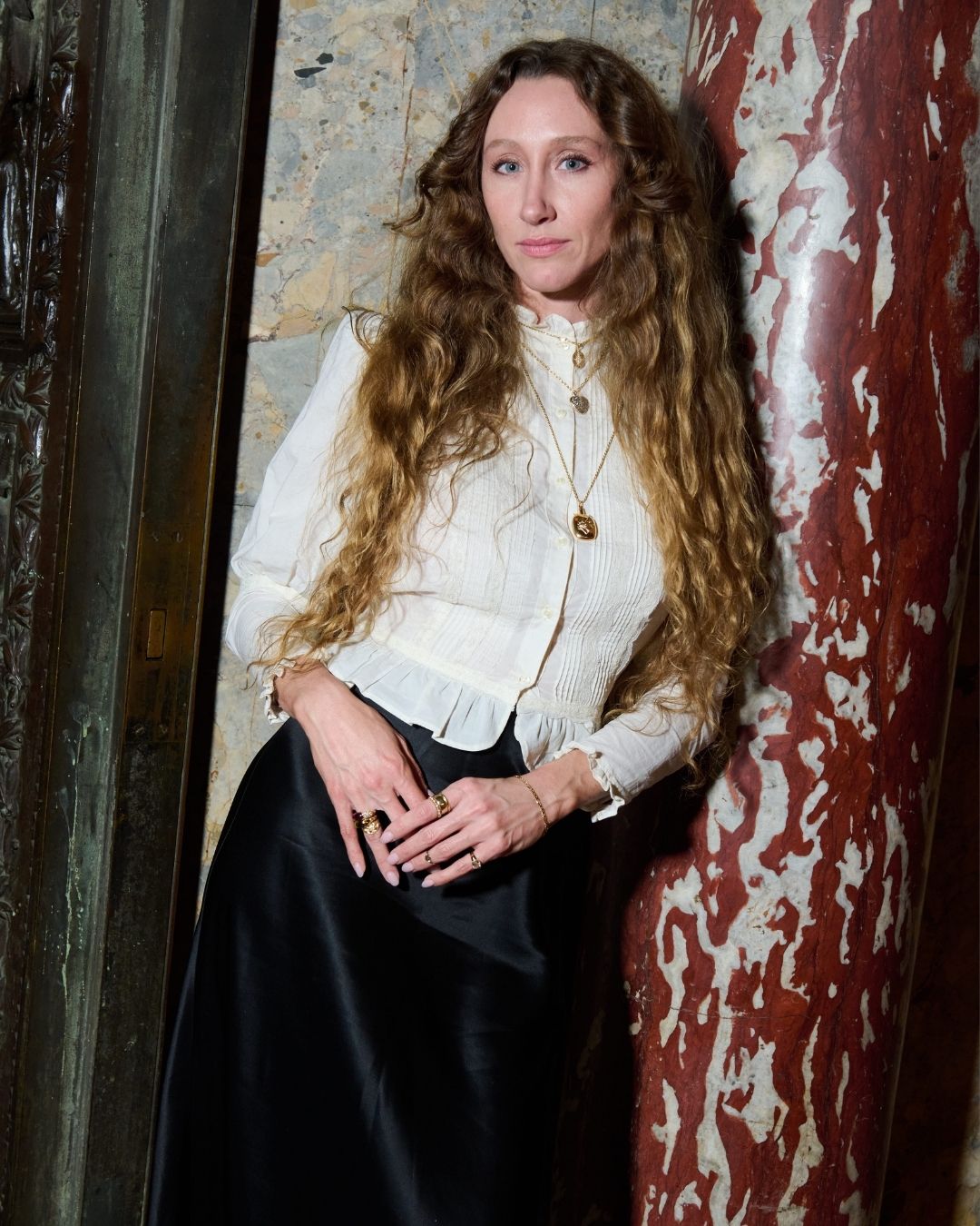 Kindred Lubeck at the Tanner Fletcher Show for the De Beers Desert Diamonds Bridal Campaign