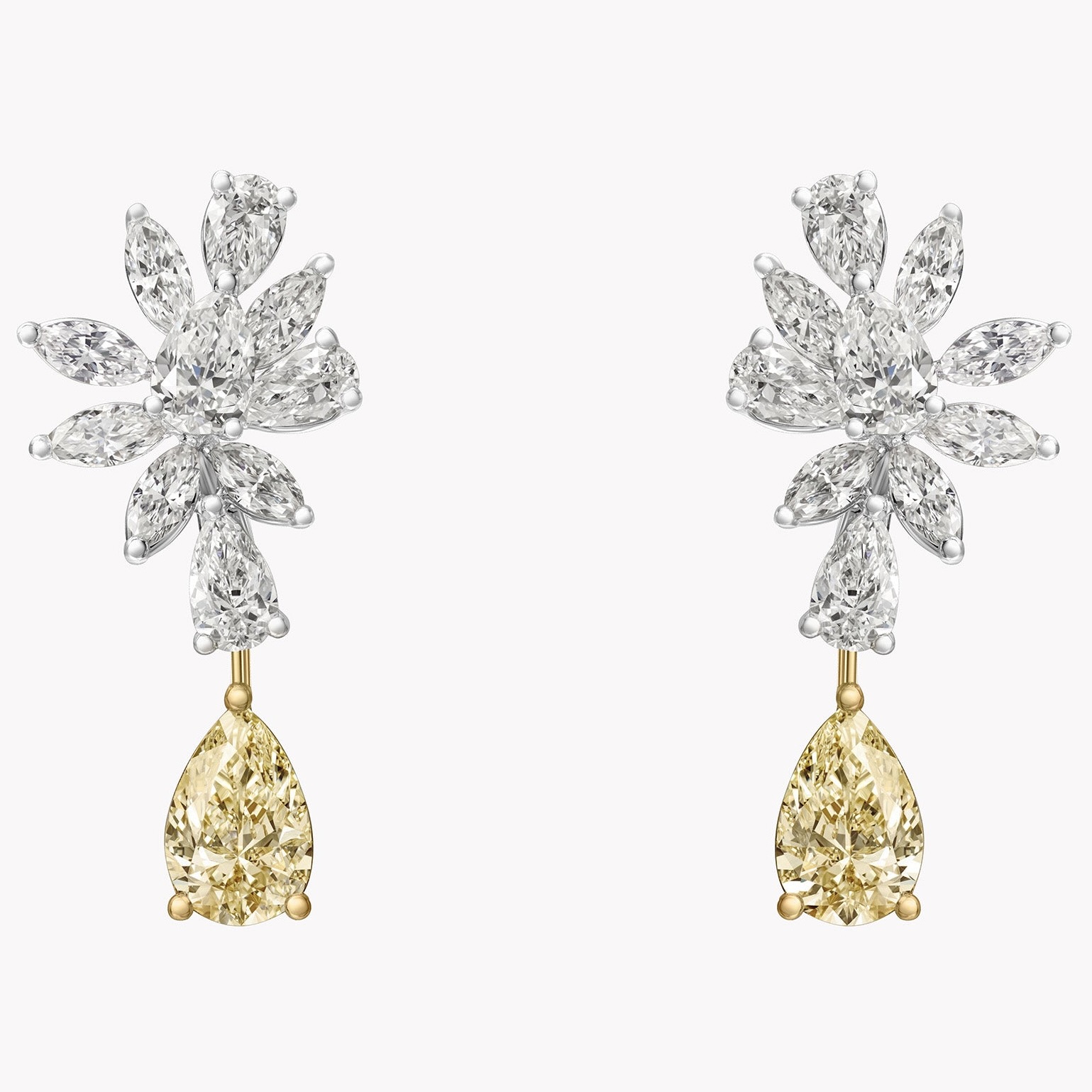 Material Good Lorelei Two-Tone Yellow Diamond Drops, $18,850, materialgood.com