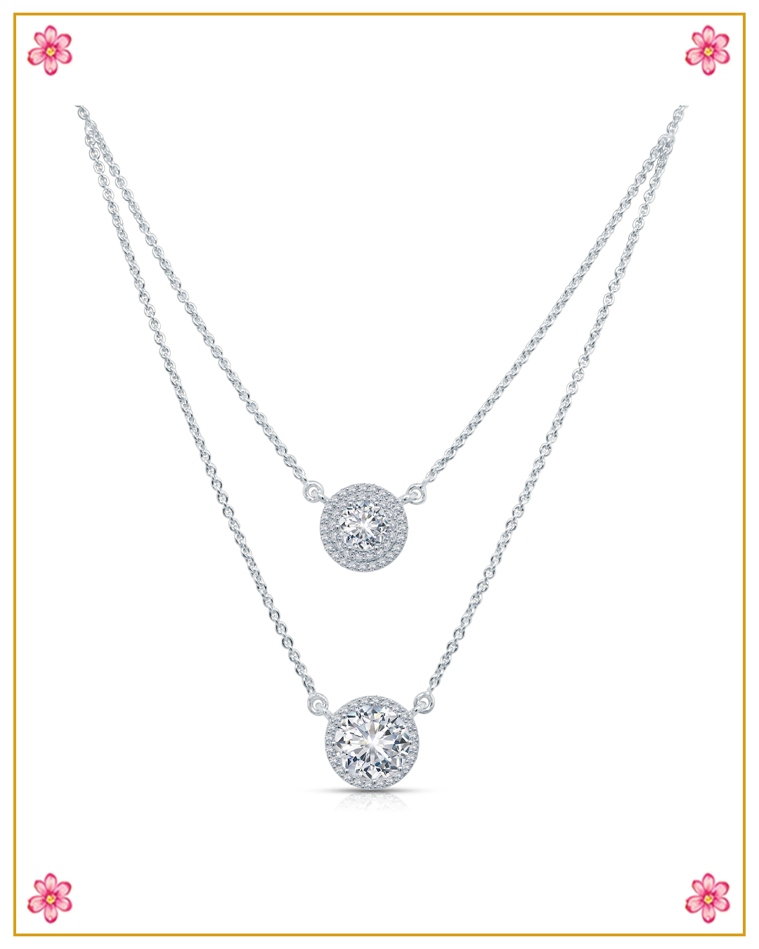 Layered Diamond Pendant Necklace