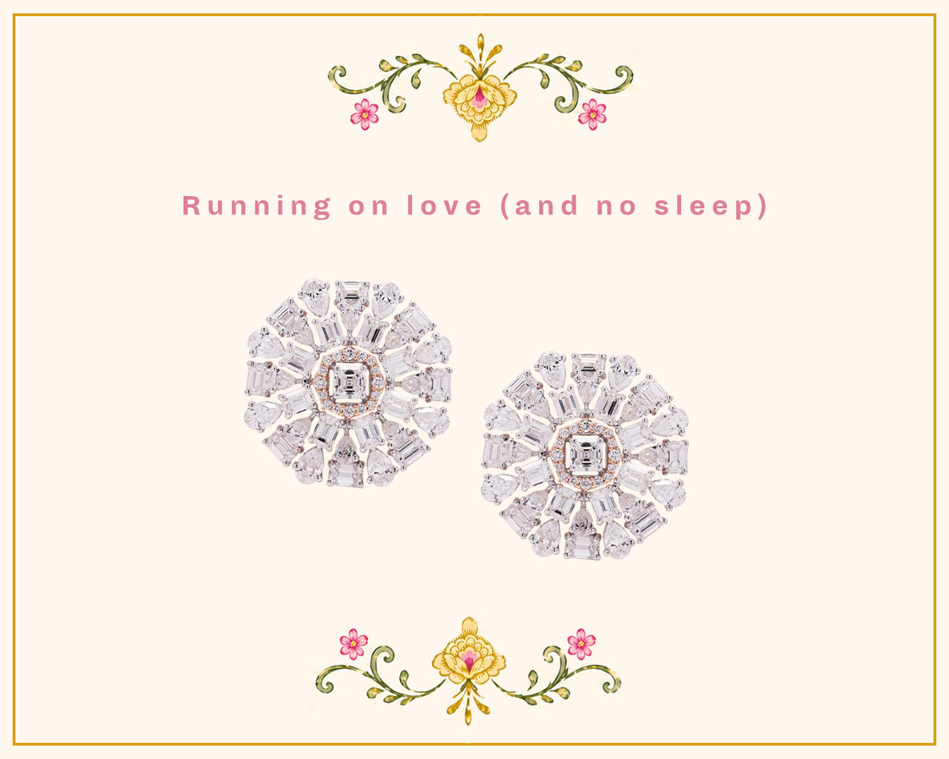 Natural diamond stud earrings