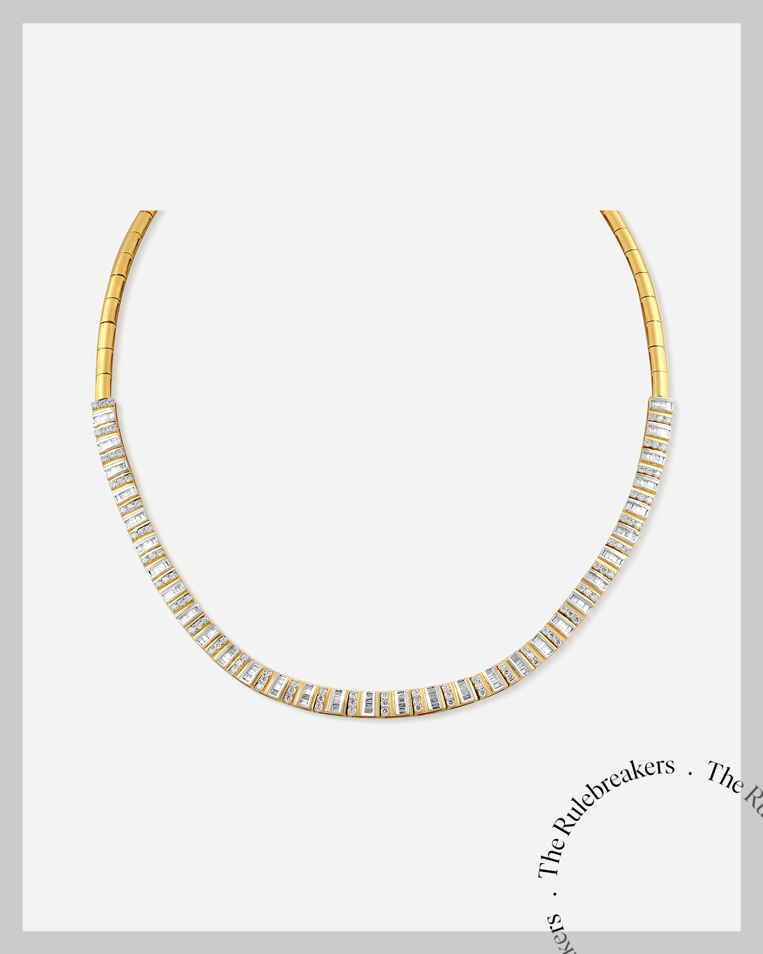 Gold tennis diamond necklace