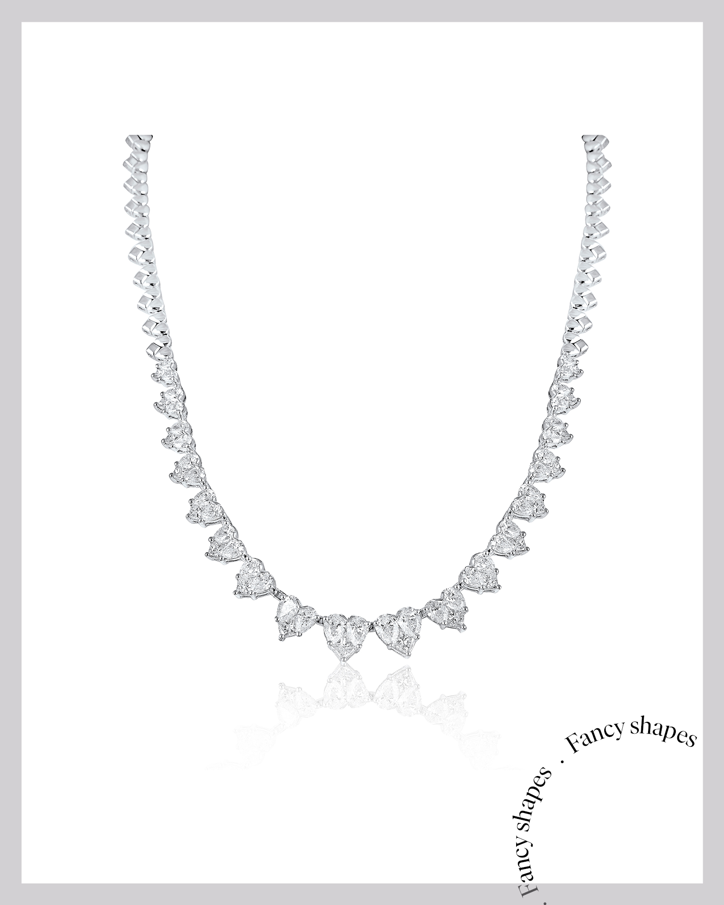 Pear Shape Diamond Tennis Necklace