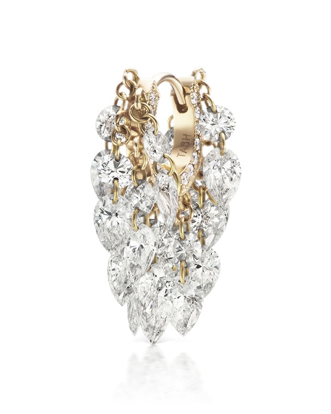 Maria Tash Floating Diamond Tassel Hoop Earring, $22,055
