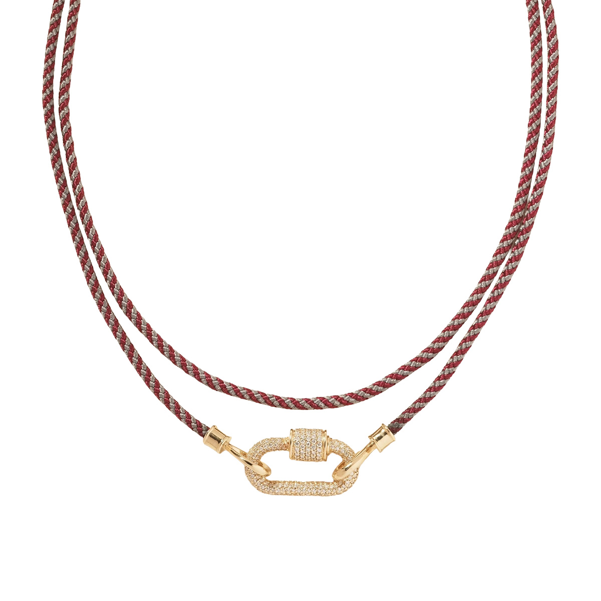 diamond lock cord necklace