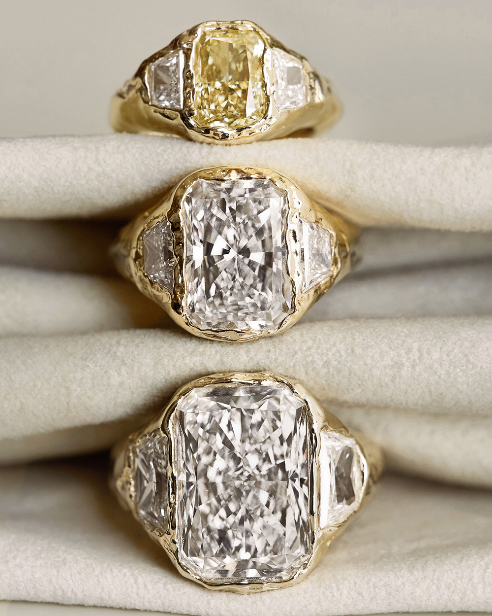 fie isolde rough gold rings