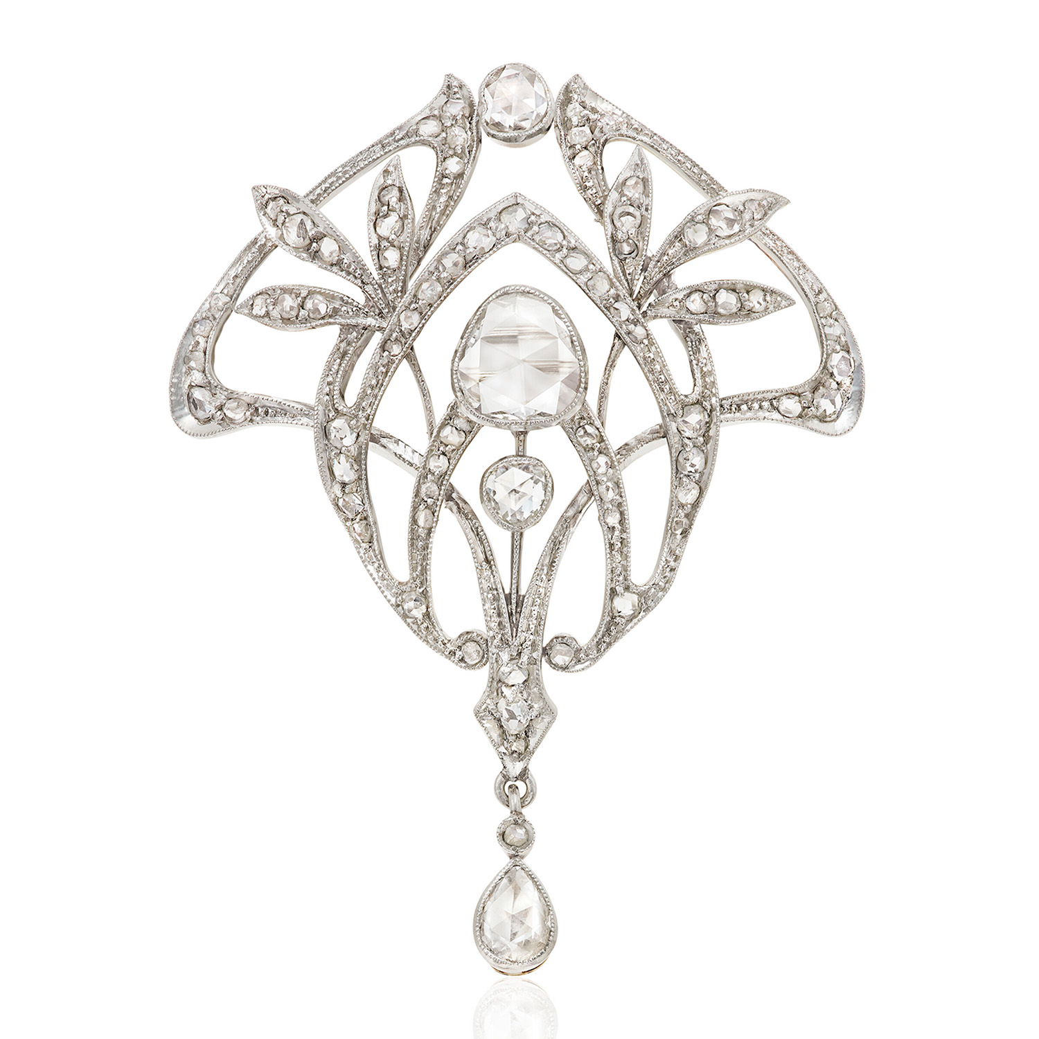 Art Nouveau Diamond Brooch