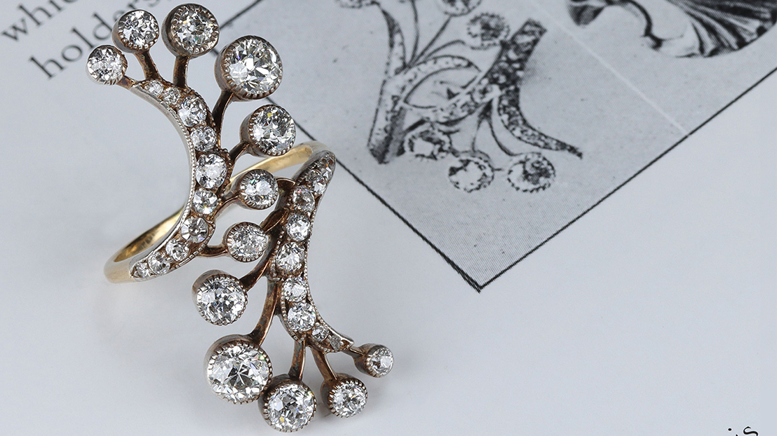 Art Nouveau diamond ring, circa 1900