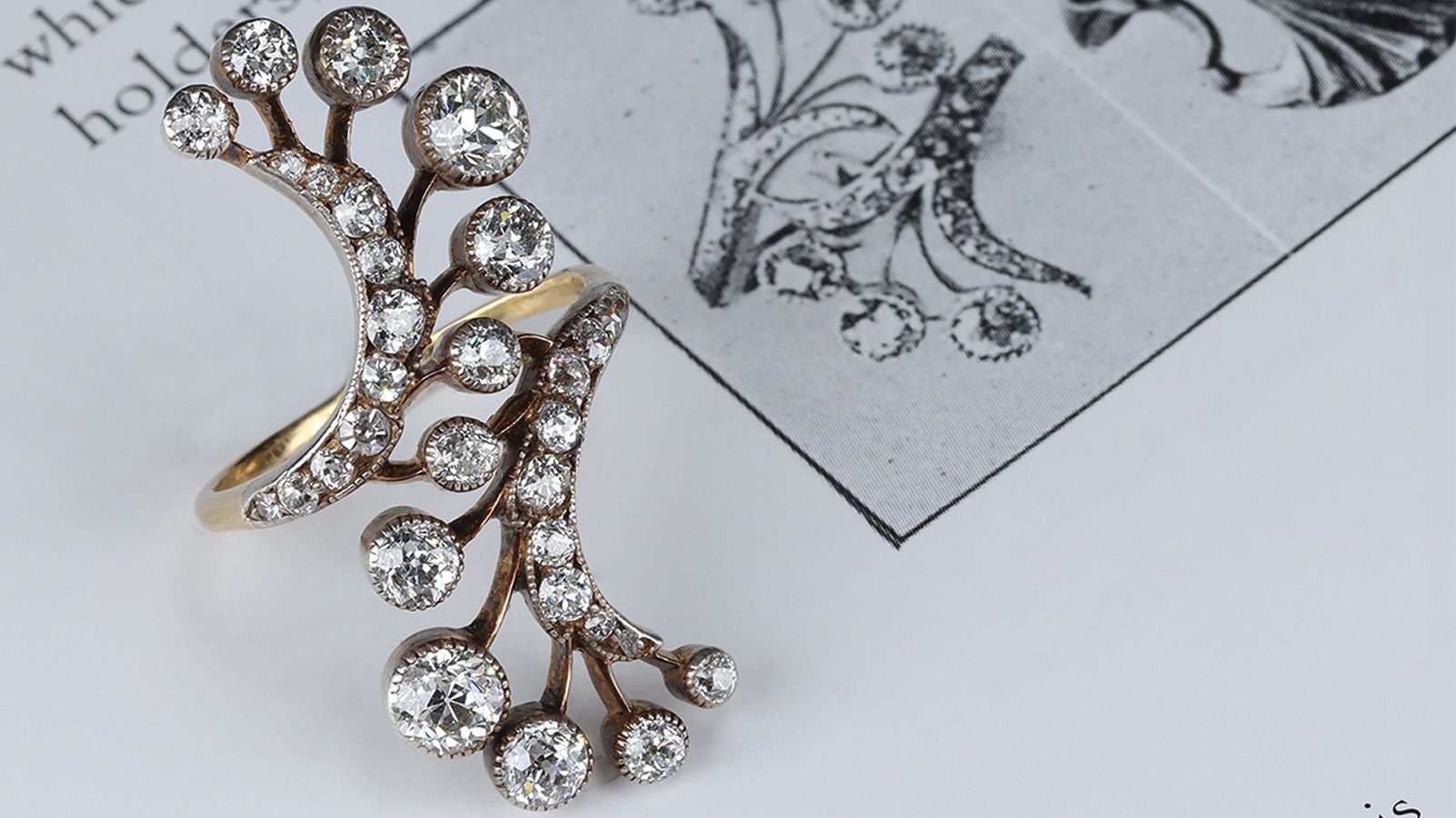 Art Nouveau diamond ring, circa 1900
