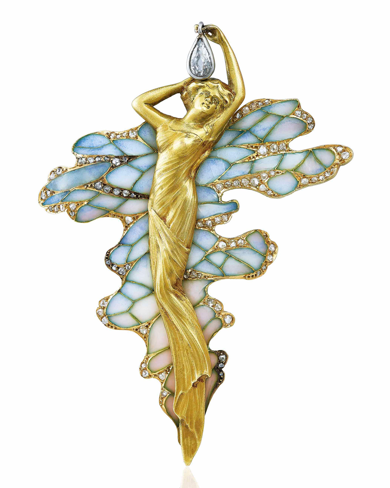 Art Nouveau Enamel and Diamond Pendant. ((Courtesy of Christie's)