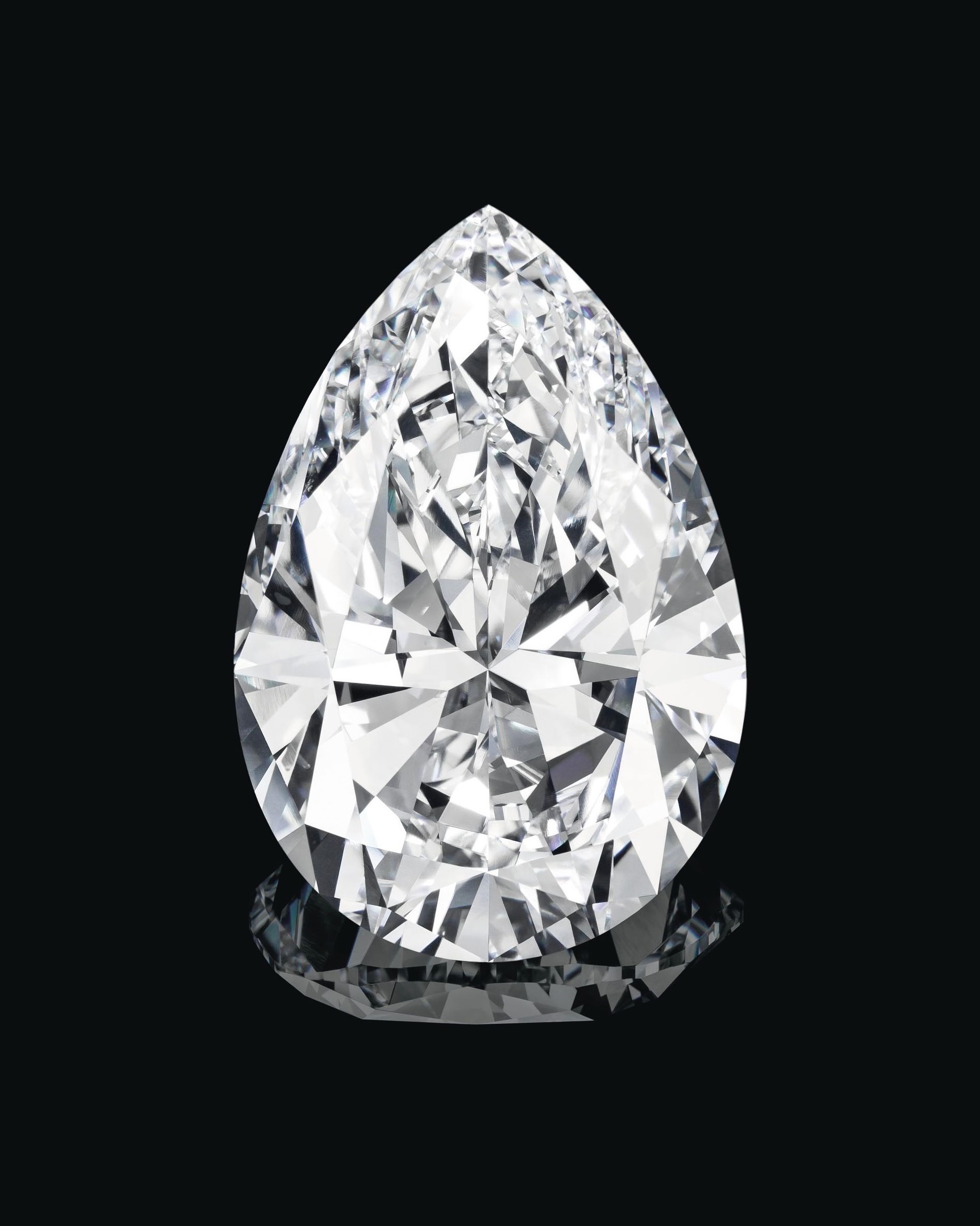 A Magnificent Unmounted 75.97-Carat Pear-Shaped Diamond (Courtesy of Christie's Auction House)