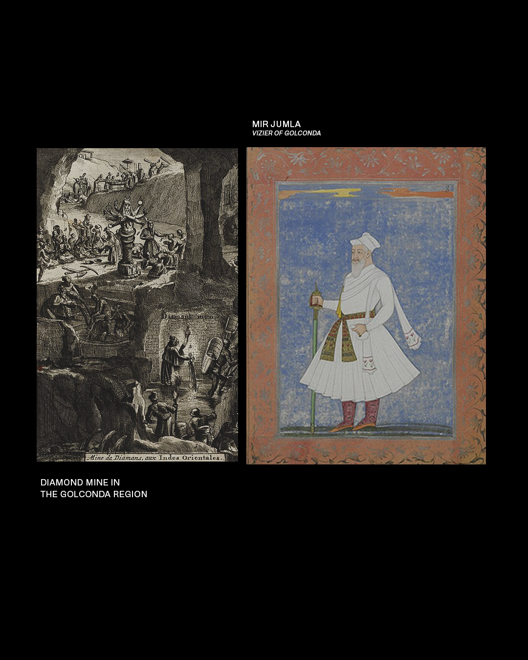 Historical Golconda mine illustrations