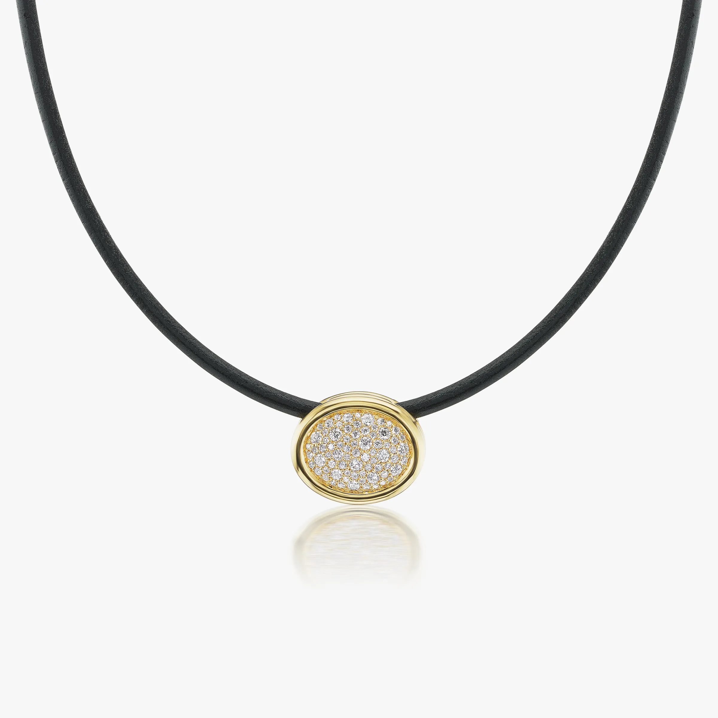 pave diamond cord necklace
