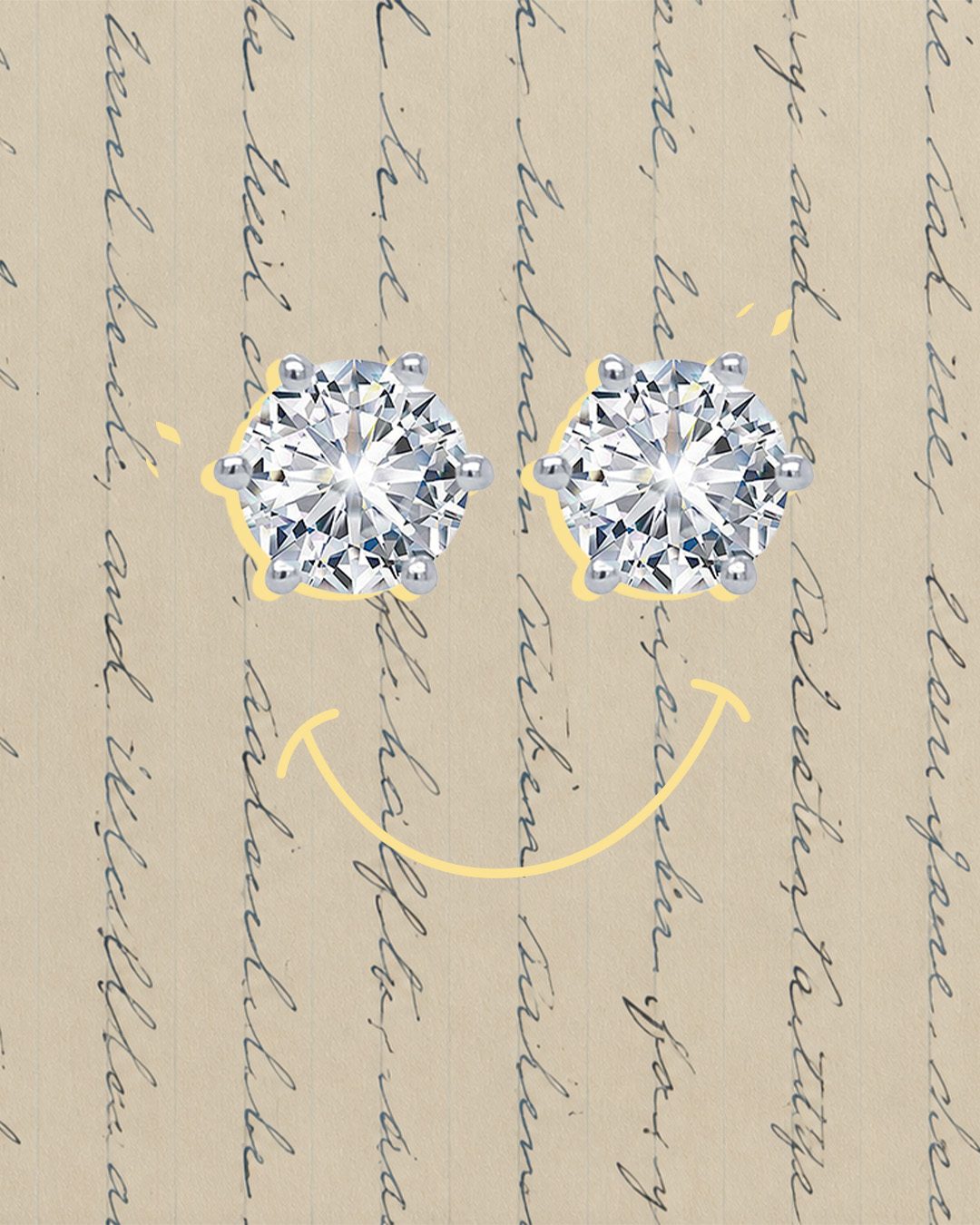  Round brilliant diamond stud earrings 